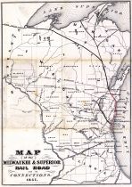 Wisconsin 1857 Milwaukee and Superior Railroads 17x12, Wisconsin 1857 Milwaukee and Superior Railroads